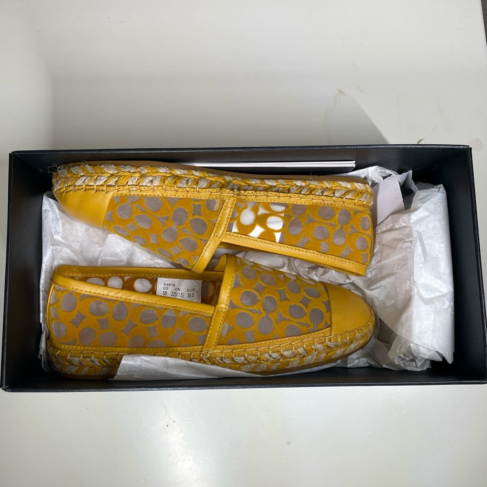 Coach Cleo Espadrille mustard yellow size W5